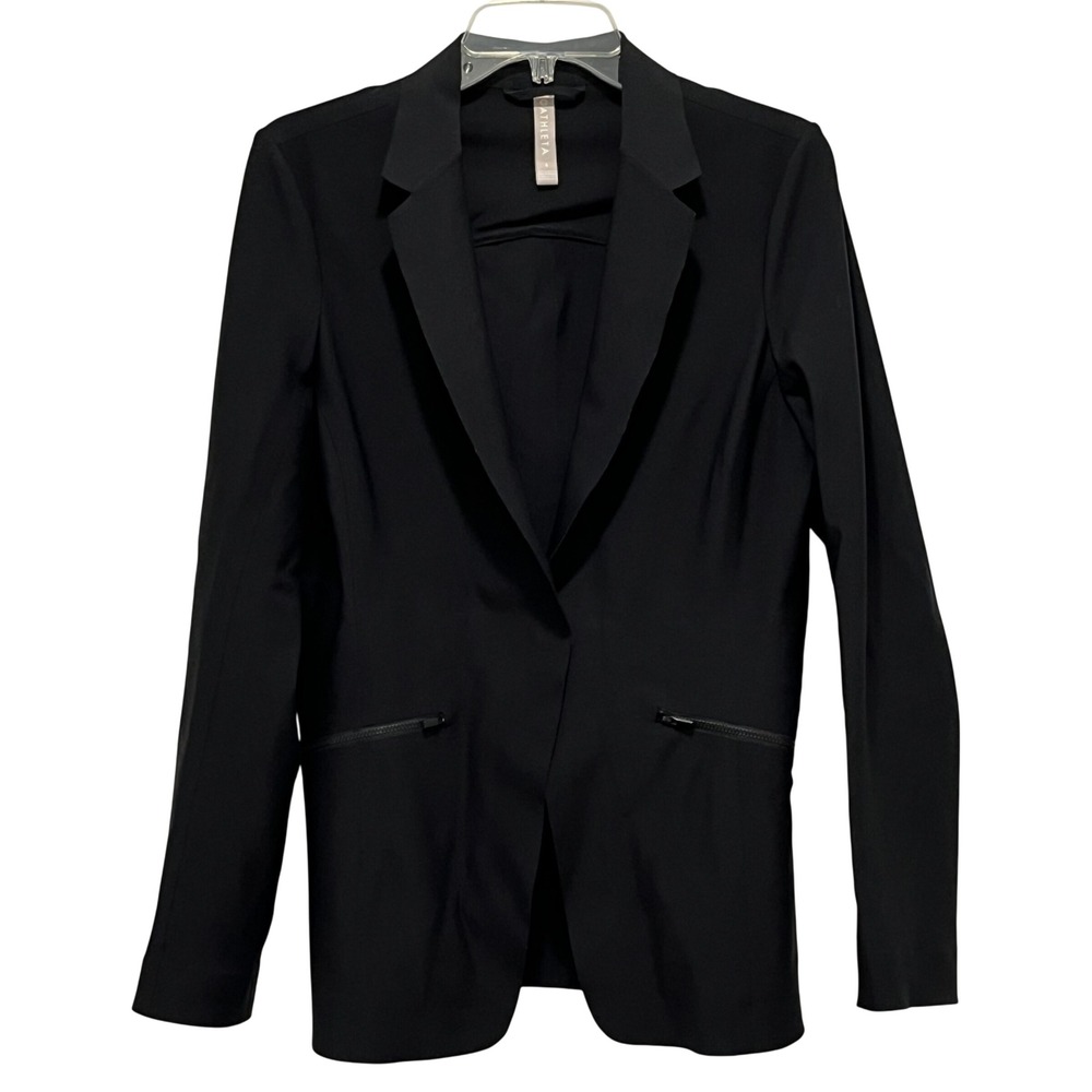 Athleta Interstellar Excellent Pre-Owned Blazer Women 6 Black Stretch Jacket